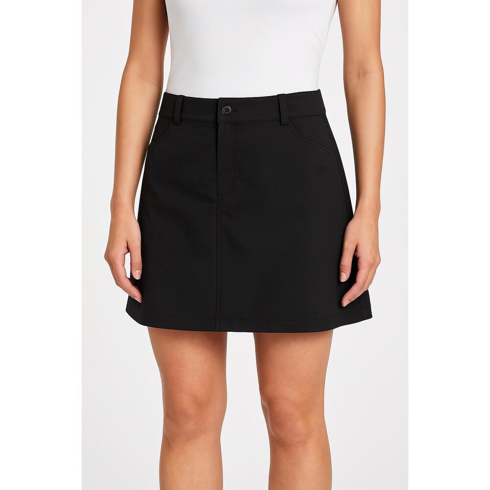 Slazenger Black Belt Loops Front Button Closure Pocket Aline Skirt Skort Size 12